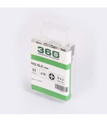 نوک پیچ گوشتی یکسرچهارسو یکسر دوسو 360 بسته 10عددی