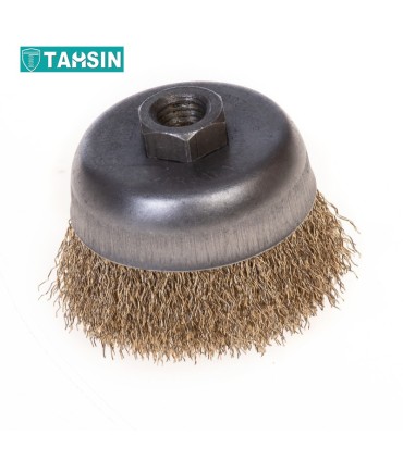 فرچه کاسه ای افشان سیم طلایی سایز 7.5 سانت