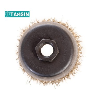 فرچه کاسه ای افشان سیم طلایی سایز 7.5 سانت