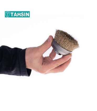 فرچه کاسه ای افشان سیم طلایی سایز 10 سانت