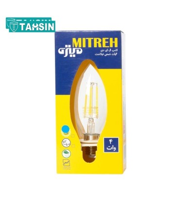 لامپ ال ای دی فیلامنت شمعی 4 وات میتره