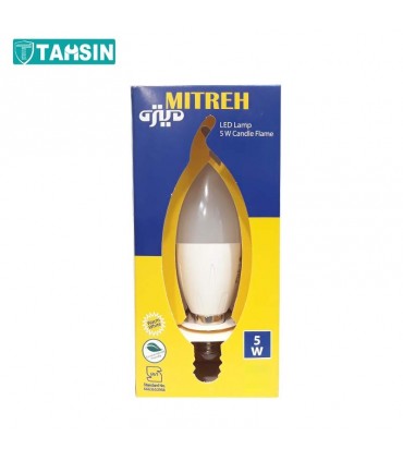لامپ ال ای دی اشکی 5 وات میتره پایه E14