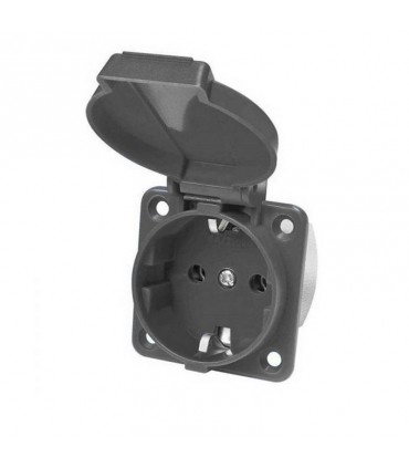 پریز درب دار تکفاز تابلویی مشکی پارت الکتریک مدل 124/3