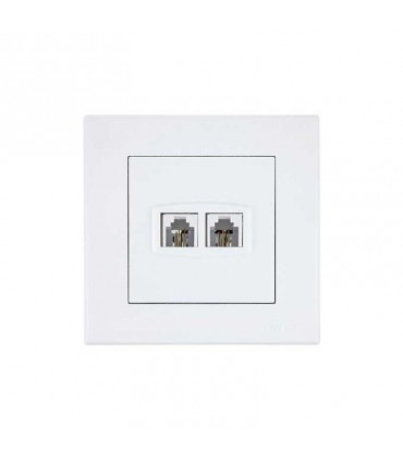 پریز تلفن دو سوکت پارت الکتریک مدل تابش 5181