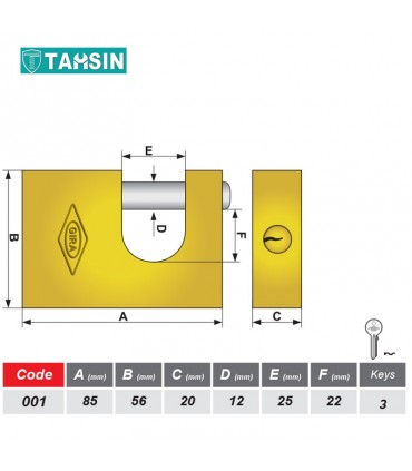 قفل کتابی گیرا مدل 001
