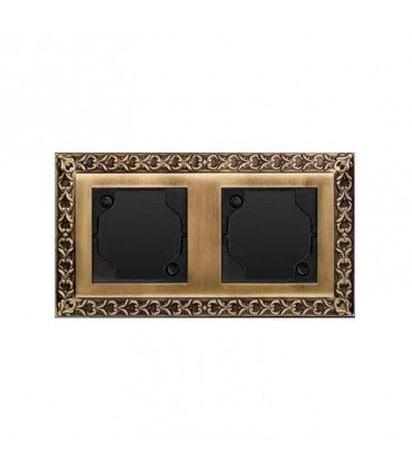 قاب دوتایی کلاسیک برنزی مدل 6514