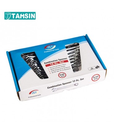 مجموعه 12 عددی آچار یکسر تخت یکسر رینگی بی اس مدل 622