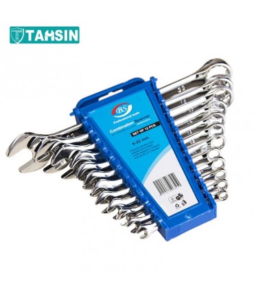 مجموعه 12 عددی آچار یکسر تخت یکسر رینگی بی اس مدل 622