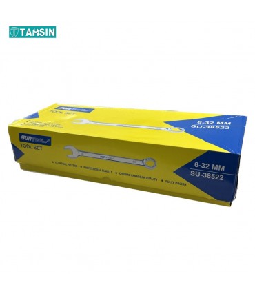 مجموعه 22 عددی آچار یکسر تخت یکسر رینگ SUNTOOLS