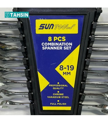 مجموعه 8 عددی آچار یکسر تخت یکسر رینگ SUNTOOLS