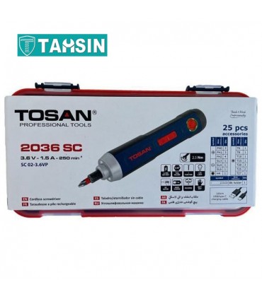 پیچ گوشتی شارژی 3/6 ولت توسن مدل 2036SC