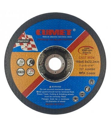 صفحه سنگ ساب چدن CUMET سایز 22.2*6.0*180