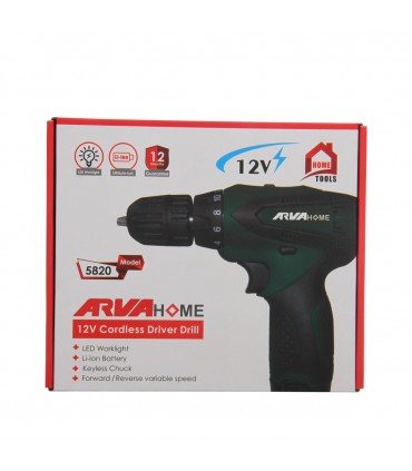دریل پیچ گوشتی شارژی خانگی 12ولت  5820 آروا
