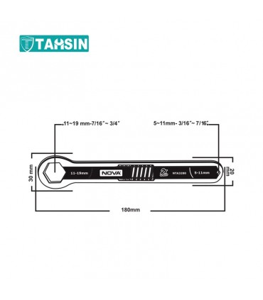 آچار تنظیم شونده دو سر نووا مدل NTA-3200
