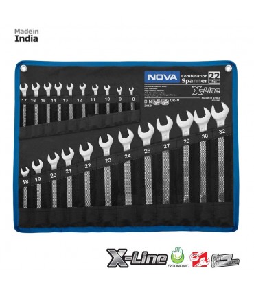 مجموعه 12 عددی آچار یک سر رینگ X-Line مدل NTS-1892