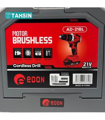 دریل شارژی 21 ولت چکشی براشلس ادون مدل AD-21BL