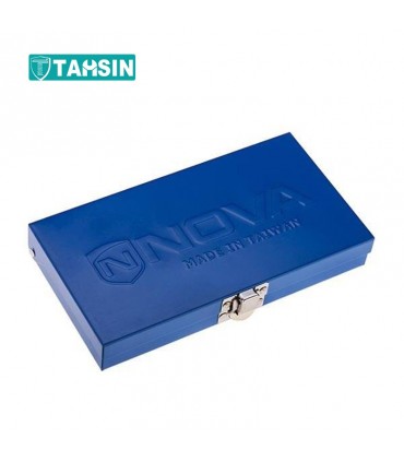 جعبه بکس 10 پارچه آلنی شش گوش نووا مدل NTS7004 سایز 1/2 اینچ