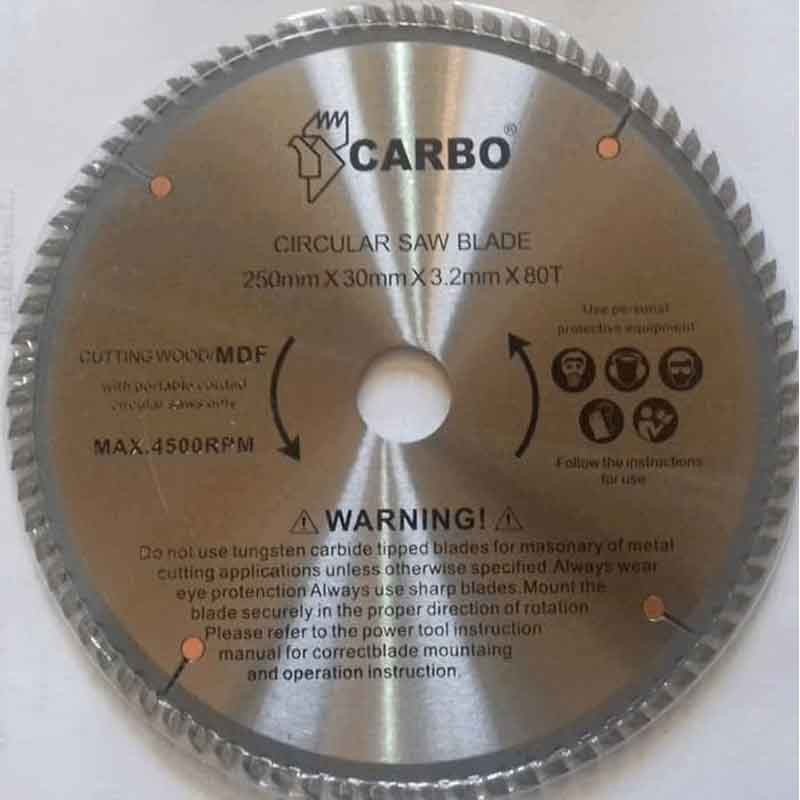 تیغ MDF بر کاربو سایز 250 میلی متر تیغ MDF بر کاربو سایز 250 میلی متر