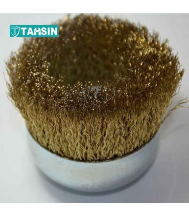 فرچه کاسه ایی افشان رنگ طلایی سایز 7.5 سانت