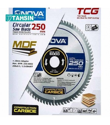 تیغ اره MDF بر نووا مدل NTS 2692 سایز 250 میلی متر