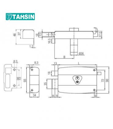 قفل حیاطی کالی مدل 2001C