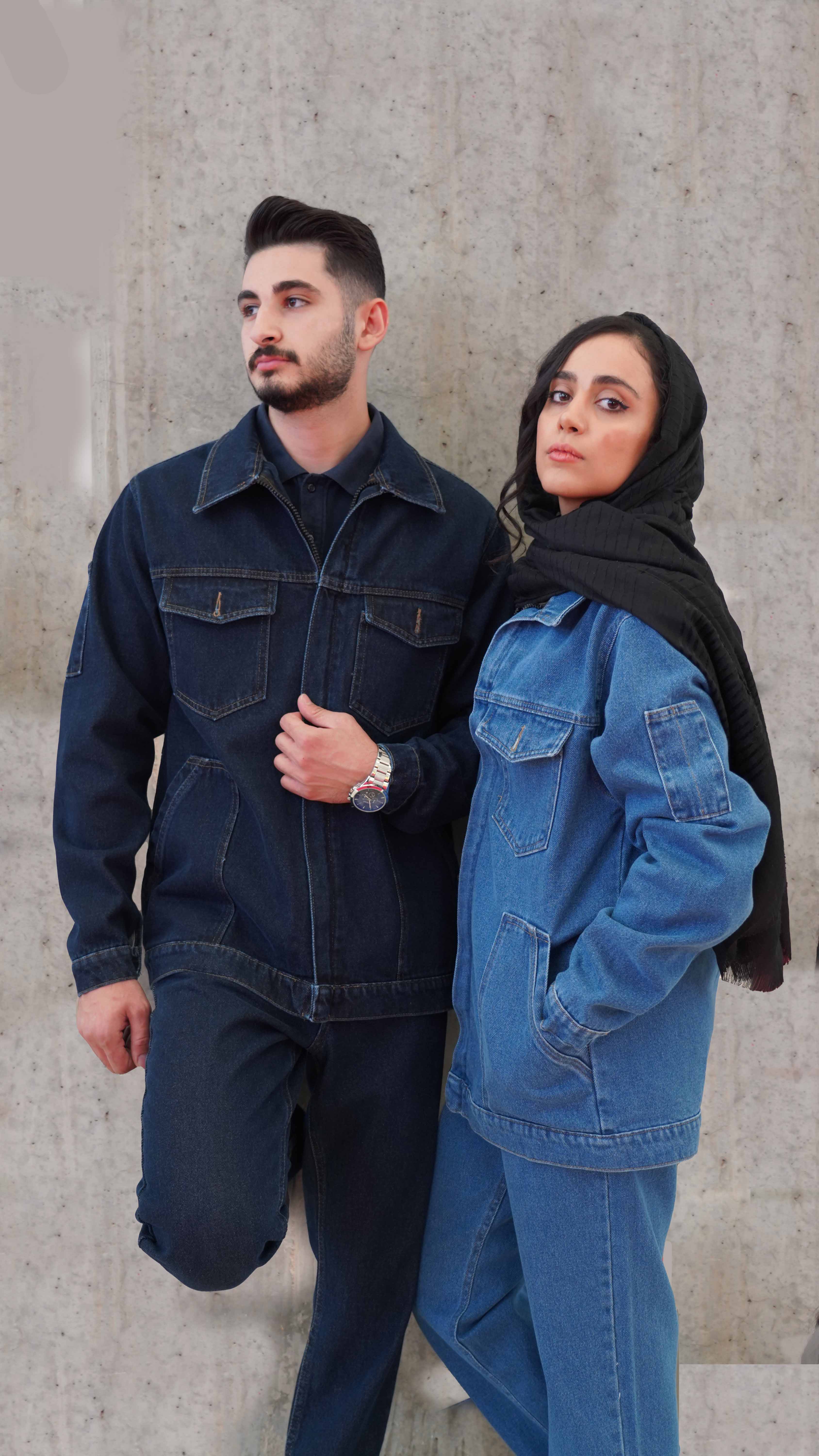 لباس کار جین تحسین استایل در دو رنگ تیره و روشن